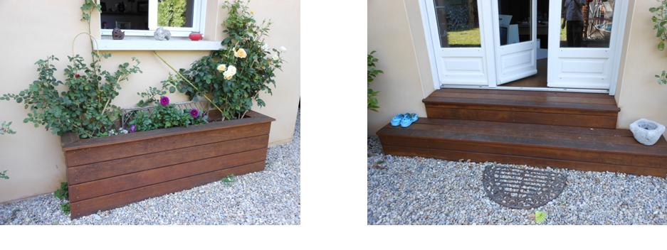 Bois exotique rénové avec un saturateur teintéEntretien du bois Bois exotique rénové avec un saturateur teintéEntretien du bois