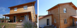 Maison BBC avec une ossature bois traitée avec l'huile Coriwood HUV+