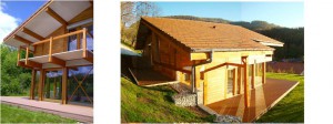 Balcon, bardage et terrasse en bois