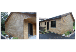 Un atelier d’architecture avec bardage en douglas saturé
