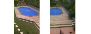 Terrasse en Mélèze rénovée et protégée au saturateur teinté