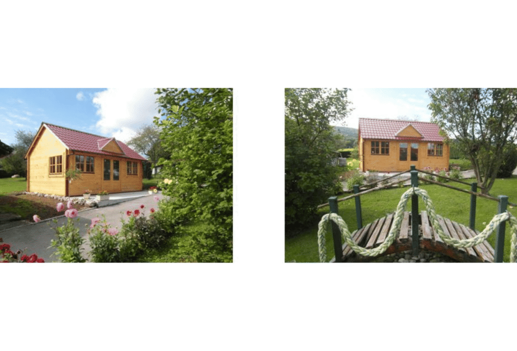 Huile teintée sur chalet en bois