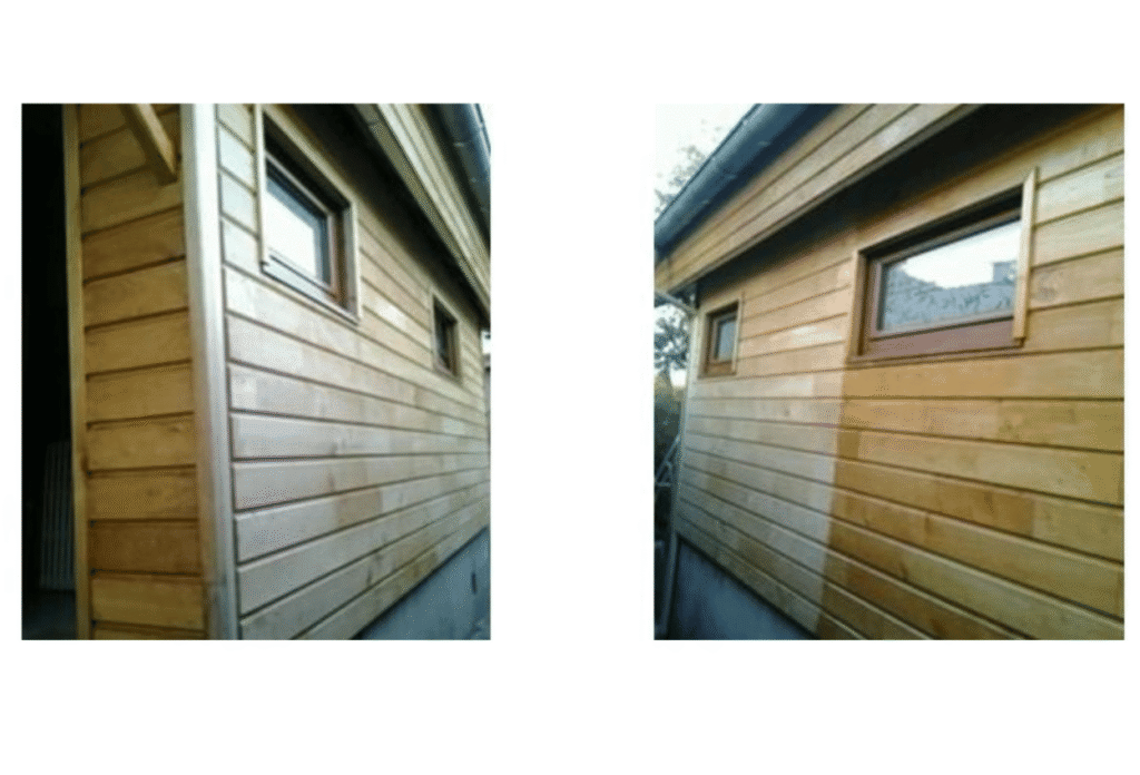 Huile saturateur sur bardage en châtaignier