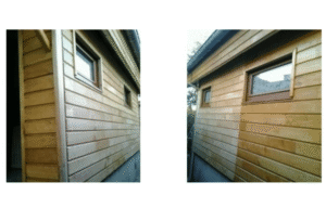 Huile saturateur sur bardage en châtaignier
