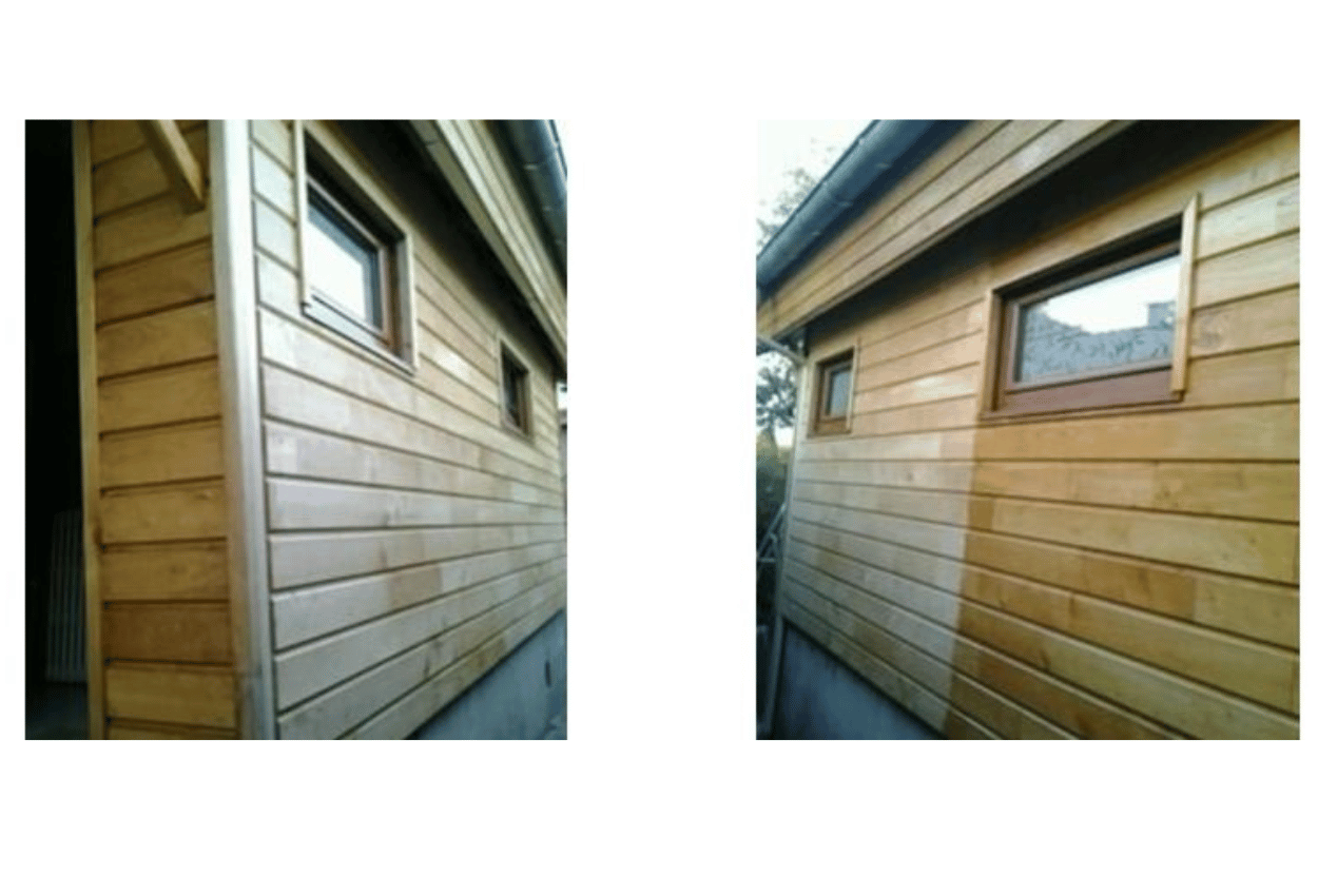 Huile saturateur sur bardage en châtaignier