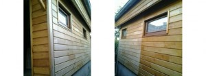 Huile saturateur sur bardage en châtaignier