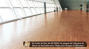 parquet huilé dans un aéroport