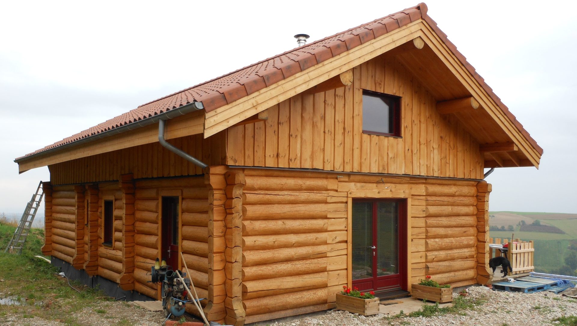 chalet en bois rond