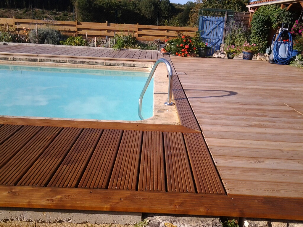 terrasse en bois avec saturateur