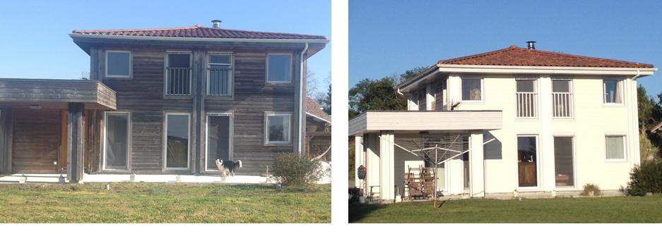 maison en bois avant et après peinture / Repeindre un bardage